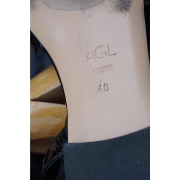 AGL Milly Ankle Strap Slingback Ballet Flats 40 / 9 Black Patent leather $395 - Picture 8 of 10